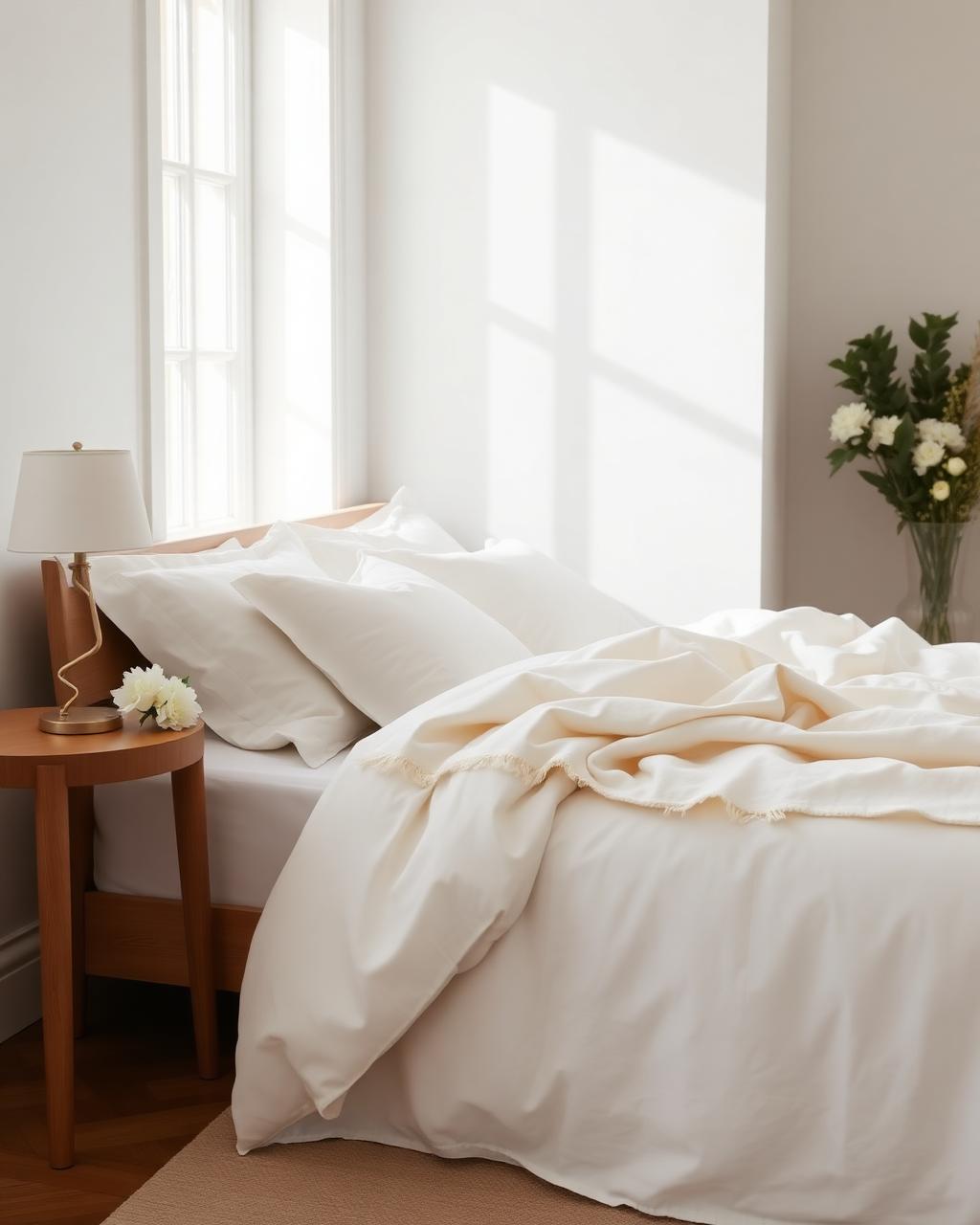 Calm minimalist bedroom
