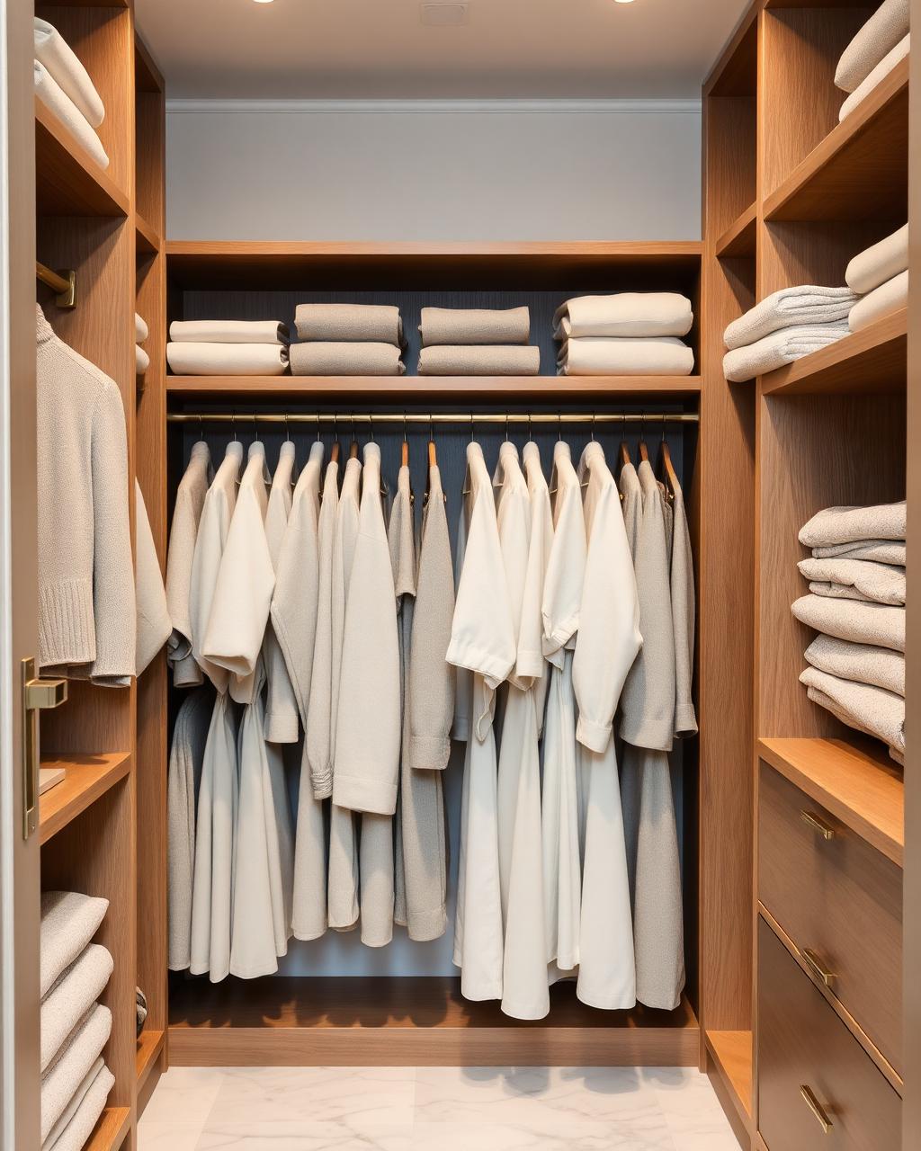 Beautifully organised wardrobe